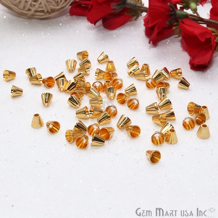 GemmartUSA 5pc Lot Gold Plated Cone Acrylic Findings 6x5mm Tassel Caps PreStyled Sets GemmartUSA 5pc Lot Gold Plated Cone Acrylic Findings 6x5mm Tassel Caps PreStyled Sets
