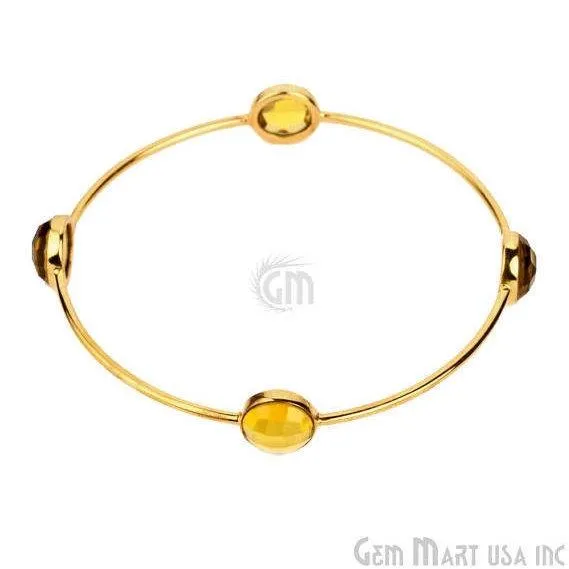 GemMartUSA Bracelets Citrine 10mm Round Shape Gold Plated Stacking Bangle Bracelet GemMartUSA Bracelets Citrine 10mm Round Shape Gold Plated Stacking Bangle Bracelet