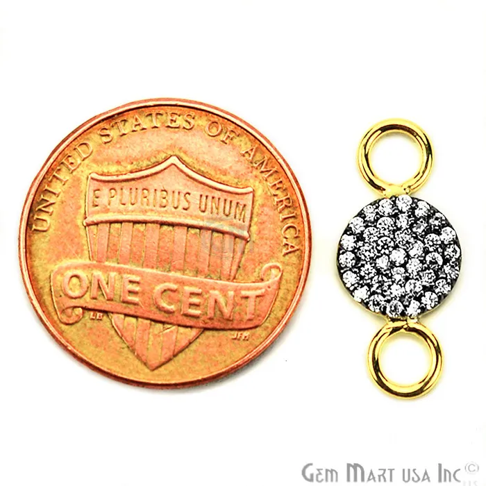 GemmartUSA Bracelets Cubic Zircon Pave Round Gold Vermeil Charm For Bracelet Pendants GemmartUSA Bracelets Cubic Zircon Pave Round Gold Vermeil Charm For Bracelet Pendants