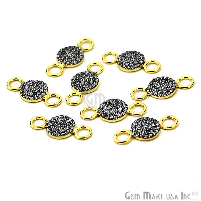 GemmartUSA Bracelets Cubic Zircon Pave Round Gold Vermeil Charm For Bracelet Pendants GemmartUSA Bracelets Cubic Zircon Pave Round Gold Vermeil Charm For Bracelet Pendants