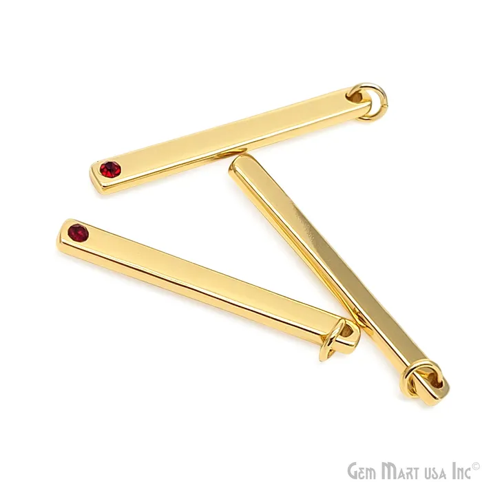 GemMartUSA Charm Necklaces Garnet Bead Rectangle Bar Pendant 32x3mm January Birthstone Gemstone Charm GemMartUSA Charm Necklaces Garnet Bead Rectangle Bar Pendant 32x3mm January Birthstone Gemstone Charm