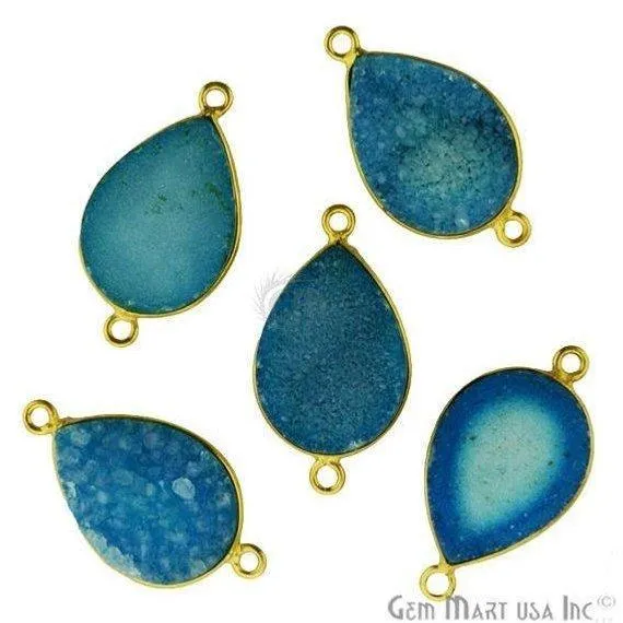 GemMartUSA Color Druzy 13x18mm Pears Double Bail Gold Plated Gemstone Connector PreStyled Sets GemMartUSA Color Druzy 13x18mm Pears Double Bail Gold Plated Gemstone Connector PreStyled Sets