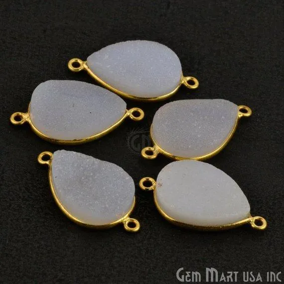 GemMartUSA Color Druzy 13x18mm Pears Double Bail Gold Plated Gemstone Connector PreStyled Sets GemMartUSA Color Druzy 13x18mm Pears Double Bail Gold Plated Gemstone Connector PreStyled Sets