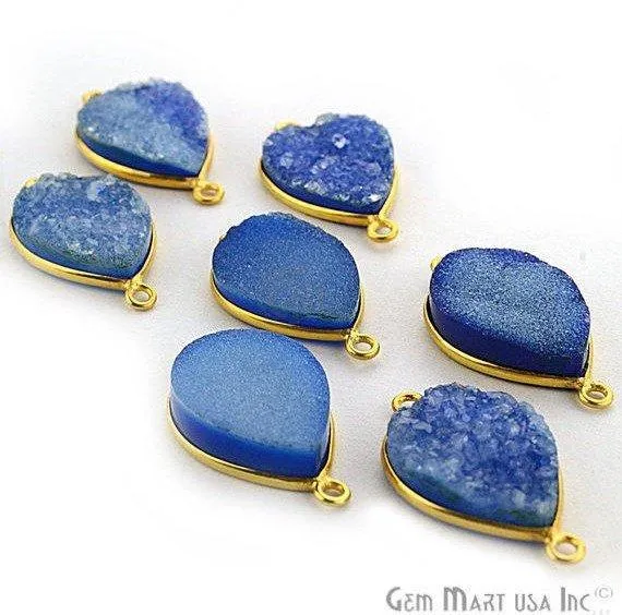 GemMartUSA Color Druzy 13x18mm Pears Double Bail Gold Plated Gemstone Connector PreStyled Sets GemMartUSA Color Druzy 13x18mm Pears Double Bail Gold Plated Gemstone Connector PreStyled Sets