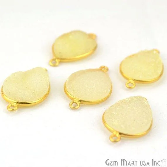 GemMartUSA Color Druzy 13x18mm Pears Double Bail Gold Plated Gemstone Connector PreStyled Sets GemMartUSA Color Druzy 13x18mm Pears Double Bail Gold Plated Gemstone Connector PreStyled Sets