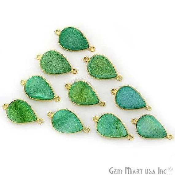 GemMartUSA Color Druzy 13x18mm Pears Double Bail Gold Plated Gemstone Connector PreStyled Sets GemMartUSA Color Druzy 13x18mm Pears Double Bail Gold Plated Gemstone Connector PreStyled Sets