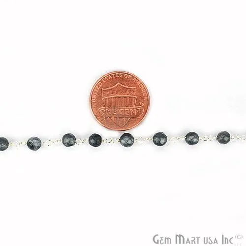 GemmartUSA Dark Gray Jade Beads Silver Plated Wire Wrapped Rosary Chain Necklaces GemmartUSA Dark Gray Jade Beads Silver Plated Wire Wrapped Rosary Chain Necklaces