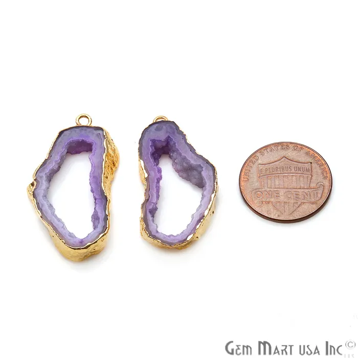 GemMartUSA Earrings Agate Slice 15x29mm Organic Gold Electroplated Gemstone Earring Connector 1 Pair GemMartUSA Earrings Agate Slice 15x29mm Organic Gold Electroplated Gemstone Earring Connector 1 Pair