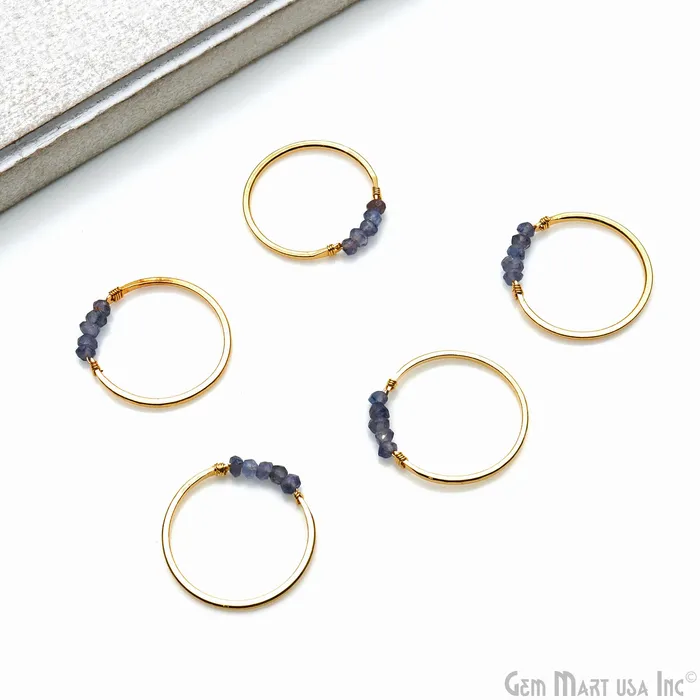GemMartUSA Earrings Round 21mm Gold Plated Wire Wrapped Gemstone Beads Hoop Connector GemMartUSA Earrings Round 21mm Gold Plated Wire Wrapped Gemstone Beads Hoop Connector