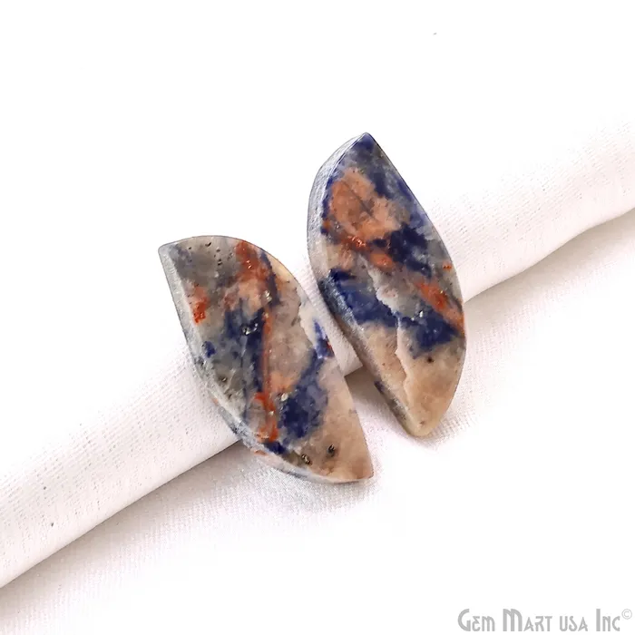 GemMartUSA Earrings Sodalite Free Form 29x12mm Loose Gemstone For Earring Pair GemMartUSA Earrings Sodalite Free Form 29x12mm Loose Gemstone For Earring Pair