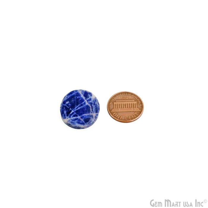 GemMartUSA Earrings Sodalite Round Shape 23x20mm Loose Gemstone For Earring Pair