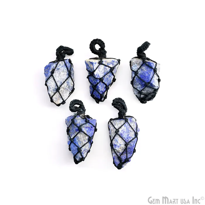 GemMartUSA Necklaces DIY Macrame Cage Crystal Holder Necklace Stone Holder Macrame Pendant