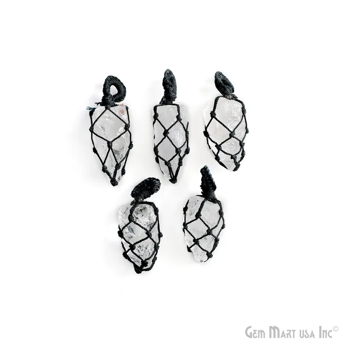 GemMartUSA Necklaces DIY Macrame Cage Crystal Holder Necklace Stone Holder Macrame Pendant