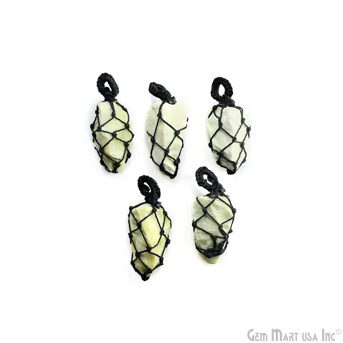 GemMartUSA Necklaces DIY Macrame Cage Crystal Holder Necklace Stone Holder Macrame Pendant