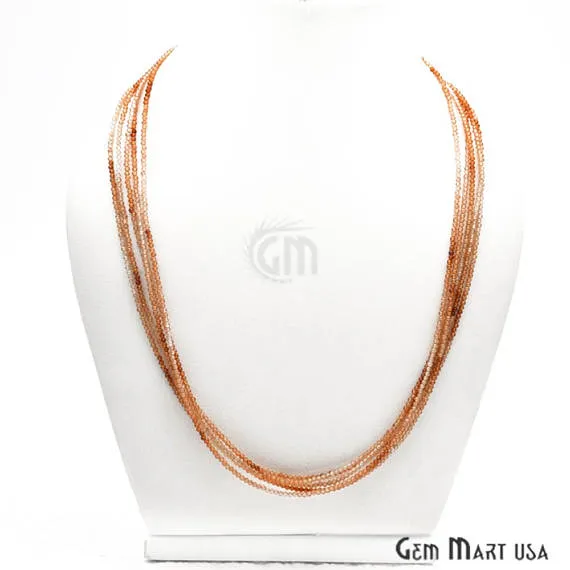 GemMartUSA Necklaces Hessonite Bead Chain Silver Plated Jewelry Making Necklace Chain
