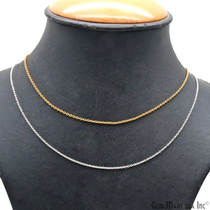 GemMartUSA Necklaces Link Chain Necklace 18 Inch With Lobster Claw Clasp