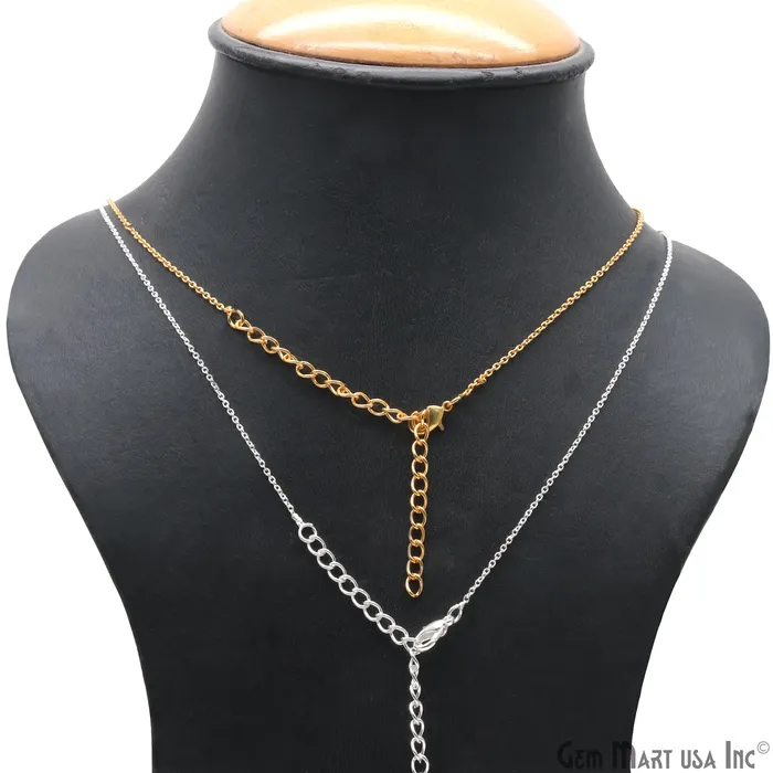 GemMartUSA Necklaces Link Chain Necklace 18 Inch With Lobster Claw Clasp GemMartUSA Necklaces Link Chain Necklace 18 Inch With Lobster Claw Clasp