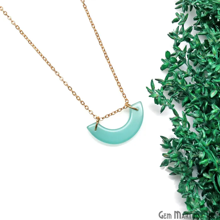 GemMartUSA Necklaces Moon Shape 23x6mm Gold Plated Necklace Chain 21Inch GemMartUSA Necklaces Moon Shape 23x6mm Gold Plated Necklace Chain 21Inch