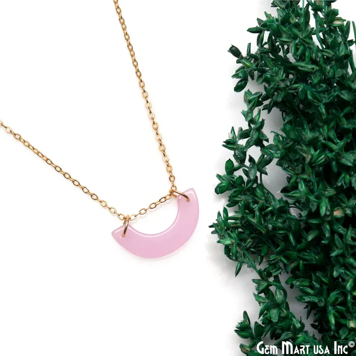 GemMartUSA Necklaces Moon Shape 23x6mm Gold Plated Necklace Chain 21Inch GemMartUSA Necklaces Moon Shape 23x6mm Gold Plated Necklace Chain 21Inch