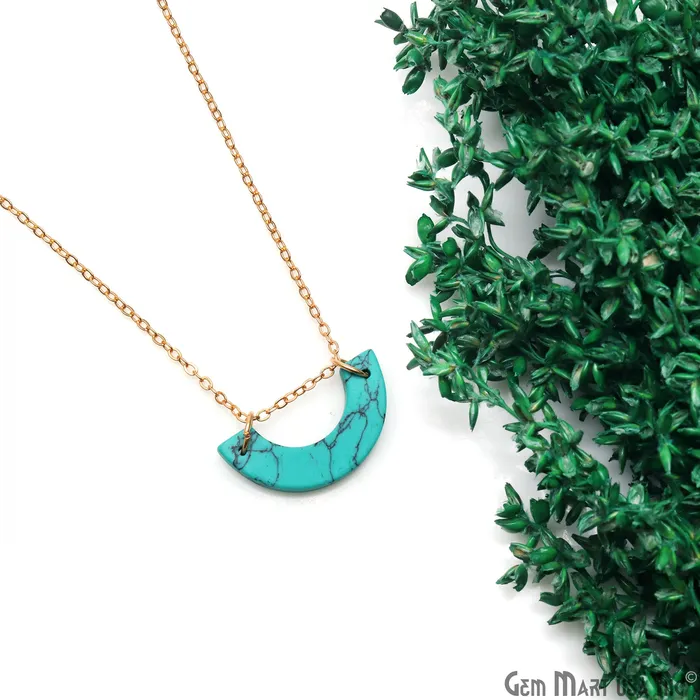 GemMartUSA Necklaces Moon Shape 23x6mm Gold Plated Necklace Chain 21Inch GemMartUSA Necklaces Moon Shape 23x6mm Gold Plated Necklace Chain 21Inch
