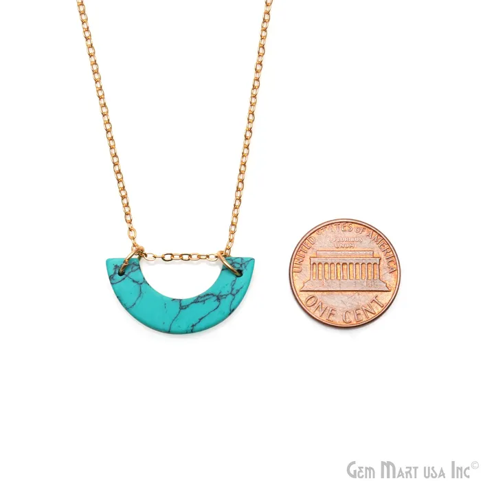 GemMartUSA Necklaces Moon Shape 23x6mm Gold Plated Necklace Chain 21Inch GemMartUSA Necklaces Moon Shape 23x6mm Gold Plated Necklace Chain 21Inch