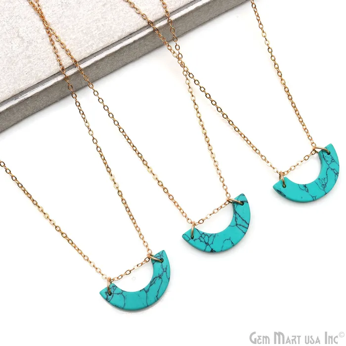 GemMartUSA Necklaces Moon Shape 23x6mm Gold Plated Necklace Chain 21Inch GemMartUSA Necklaces Moon Shape 23x6mm Gold Plated Necklace Chain 21Inch