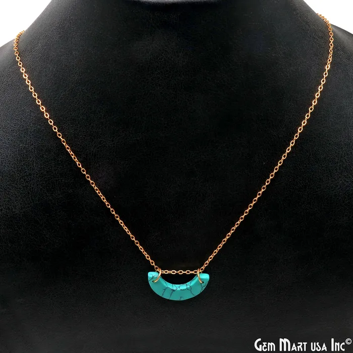 GemMartUSA Necklaces Moon Shape 23x6mm Gold Plated Necklace Chain 21Inch GemMartUSA Necklaces Moon Shape 23x6mm Gold Plated Necklace Chain 21Inch