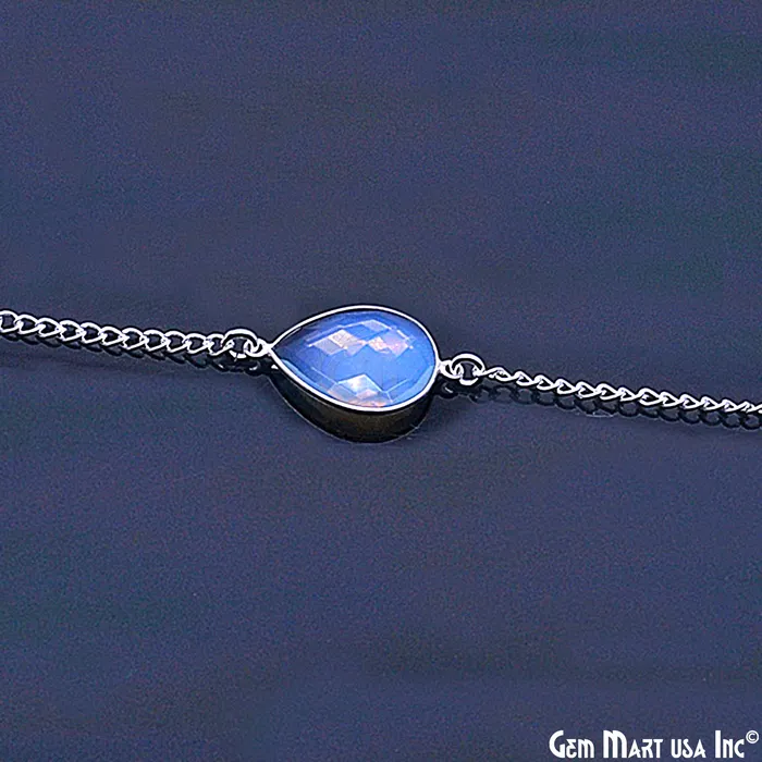 GemmartUSA Necklaces Opalite 15mm Mix Faceted Shapes Silver Plated link Connector Chain GemmartUSA Necklaces Opalite 15mm Mix Faceted Shapes Silver Plated link Connector Chain