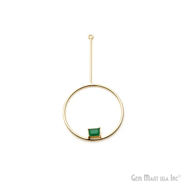 GemMartUSA Necklaces Round Dangler 66x33mm Gold Plated Gemstone Pendant Connector GemMartUSA Necklaces Round Dangler 66x33mm Gold Plated Gemstone Pendant Connector