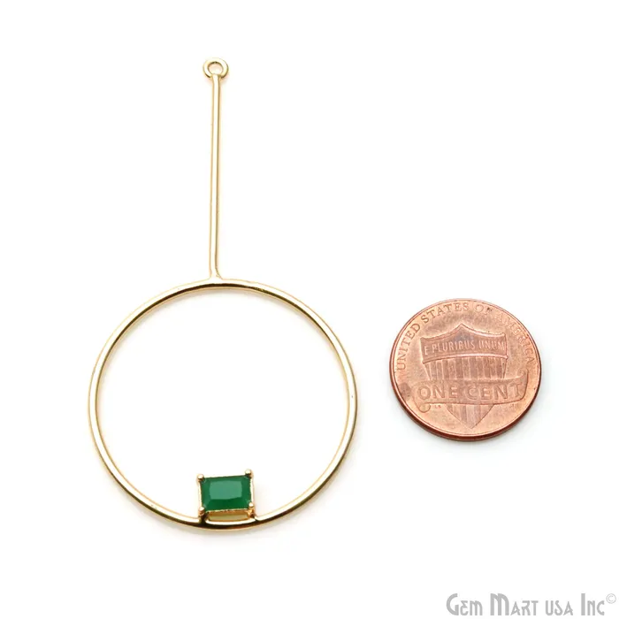 GemMartUSA Necklaces Round Dangler 66x33mm Gold Plated Gemstone Pendant Connector GemMartUSA Necklaces Round Dangler 66x33mm Gold Plated Gemstone Pendant Connector