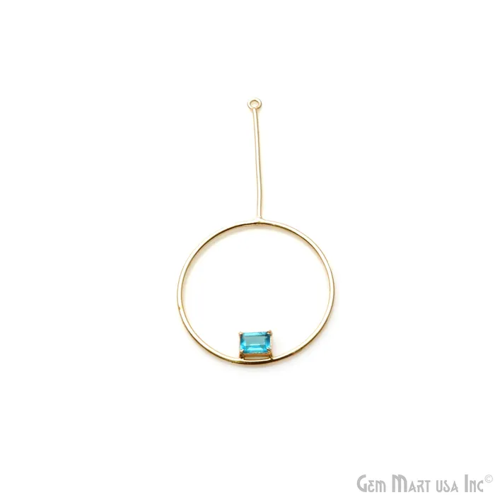 GemMartUSA Necklaces Round Dangler 66x33mm Gold Plated Gemstone Pendant Connector GemMartUSA Necklaces Round Dangler 66x33mm Gold Plated Gemstone Pendant Connector
