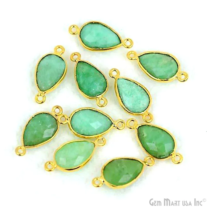 GemMartUSA Pear 8x12mm Gold Bezel Double Bail Gemstone Connector Earrings GemMartUSA Pear 8x12mm Gold Bezel Double Bail Gemstone Connector Earrings