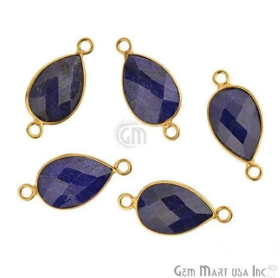 GemMartUSA Pear 8x12mm Gold Bezel Double Bail Gemstone Connector Earrings GemMartUSA Pear 8x12mm Gold Bezel Double Bail Gemstone Connector Earrings
