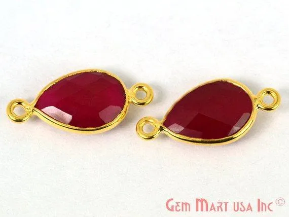 GemMartUSA Pear 8x12mm Gold Bezel Double Bail Gemstone Connector Earrings GemMartUSA Pear 8x12mm Gold Bezel Double Bail Gemstone Connector Earrings