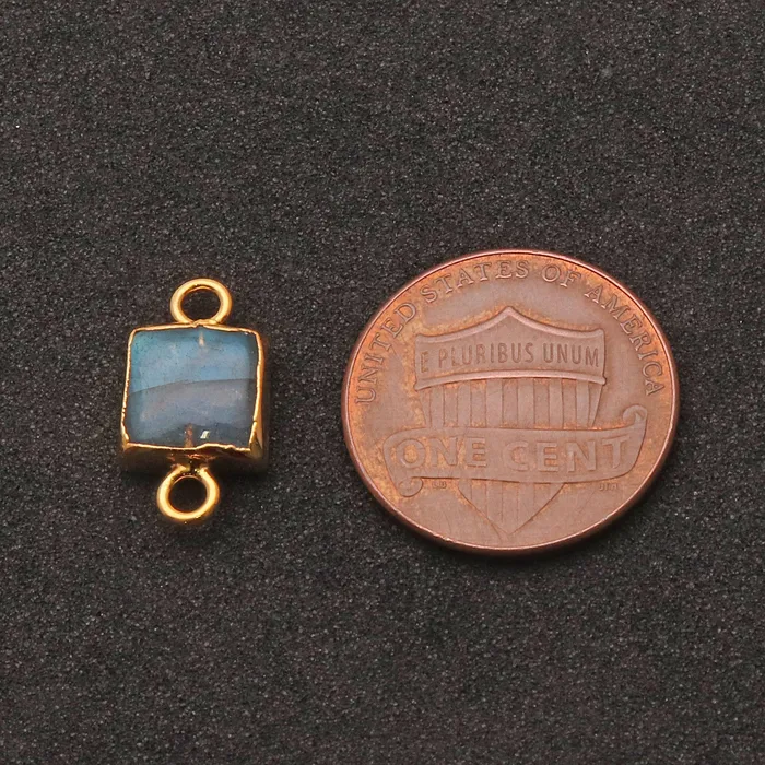 GemMartUSA PreStyled Sets Labradorite Cabochon 15x8mm Octagon Gold Electroplated Double Bail Gemstone Connector GemMartUSA PreStyled Sets Labradorite Cabochon 15x8mm Octagon Gold Electroplated Double Bail Gemstone Connector