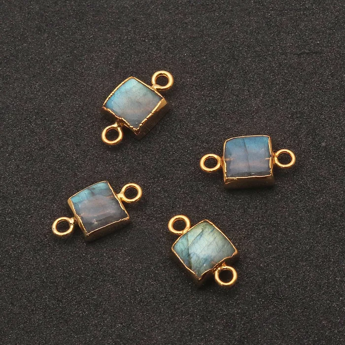 GemMartUSA PreStyled Sets Labradorite Cabochon 15x8mm Octagon Gold Electroplated Double Bail Gemstone Connector GemMartUSA PreStyled Sets Labradorite Cabochon 15x8mm Octagon Gold Electroplated Double Bail Gemstone Connector