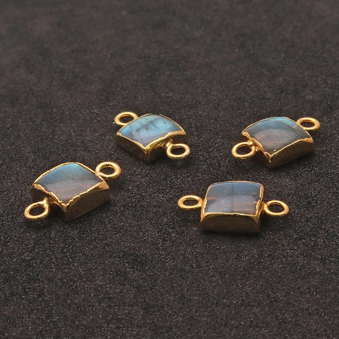 GemMartUSA PreStyled Sets Labradorite Cabochon 15x8mm Octagon Gold Electroplated Double Bail Gemstone Connector GemMartUSA PreStyled Sets Labradorite Cabochon 15x8mm Octagon Gold Electroplated Double Bail Gemstone Connector