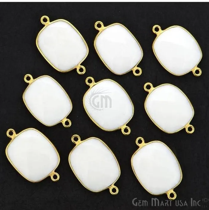 GemMartUSA PreStyled Sets Octagon 15x20mm Double Bail Gold Bezel Gemstone Connector