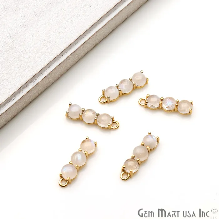 GemmartUSA PreStyled Sets Rainbow Moonstone 22x6mm Prong Setting Gold Plated Component Connector GemmartUSA PreStyled Sets Rainbow Moonstone 22x6mm Prong Setting Gold Plated Component Connector