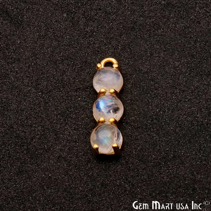GemmartUSA PreStyled Sets Rainbow Moonstone 22x6mm Prong Setting Gold Plated Component Connector GemmartUSA PreStyled Sets Rainbow Moonstone 22x6mm Prong Setting Gold Plated Component Connector