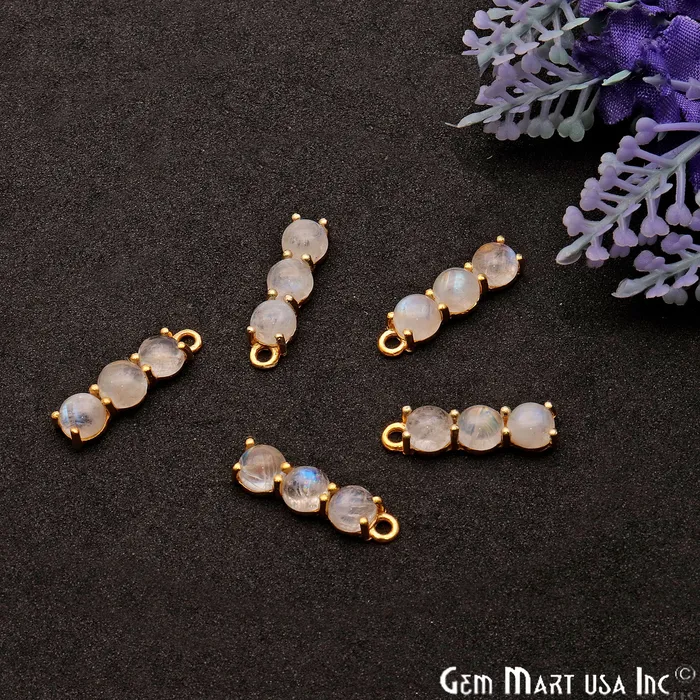 GemmartUSA PreStyled Sets Rainbow Moonstone 22x6mm Prong Setting Gold Plated Component Connector GemmartUSA PreStyled Sets Rainbow Moonstone 22x6mm Prong Setting Gold Plated Component Connector