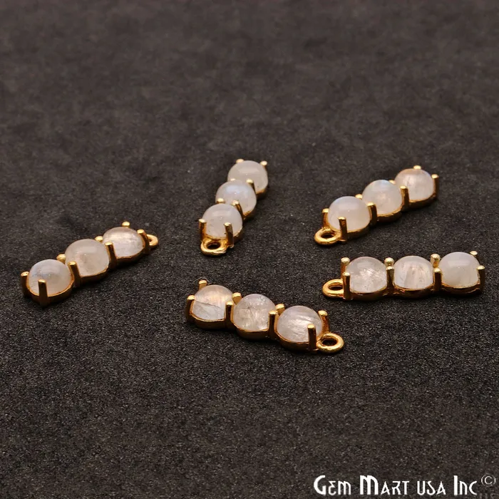 GemmartUSA PreStyled Sets Rainbow Moonstone 22x6mm Prong Setting Gold Plated Component Connector GemmartUSA PreStyled Sets Rainbow Moonstone 22x6mm Prong Setting Gold Plated Component Connector