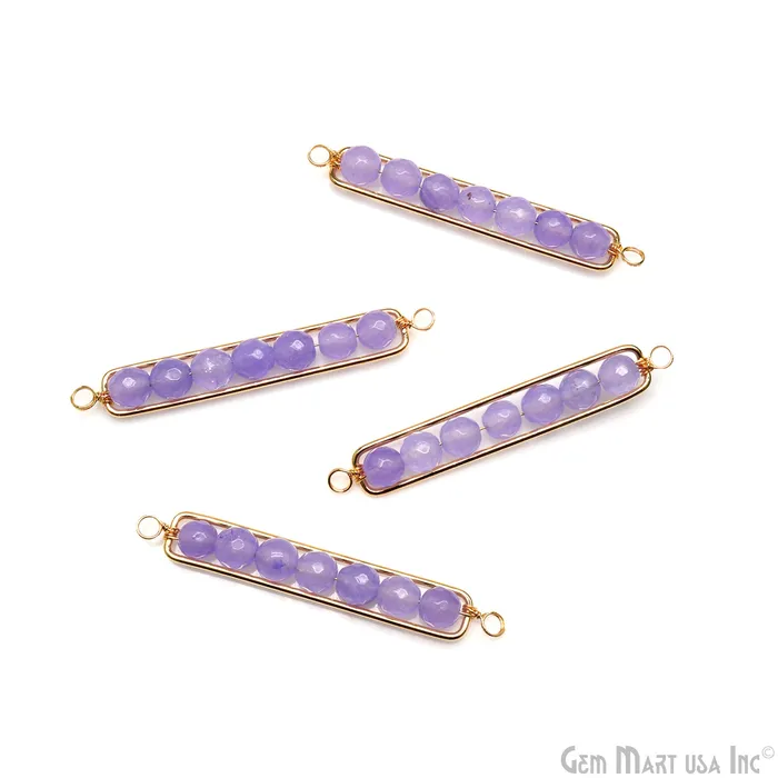 GemMartUSA PreStyled Sets Rectangle 47x8mm Wire Wrapped Gold Plated Statement Pendant Connector