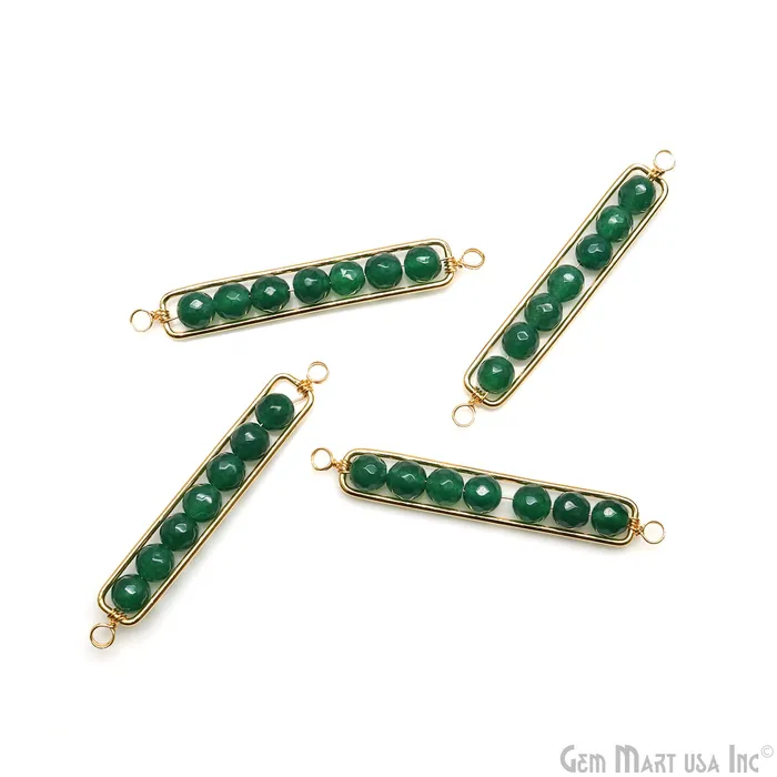 GemMartUSA PreStyled Sets Rectangle 47x8mm Wire Wrapped Gold Plated Statement Pendant Connector