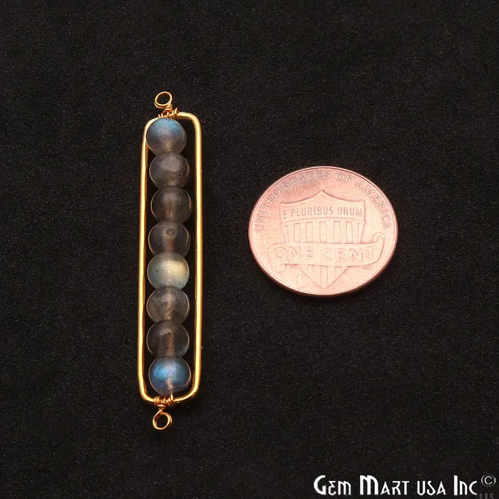 GemMartUSA PreStyled Sets Rectangle 47x8mm Wire Wrapped Gold Plated Statement Pendant Connector