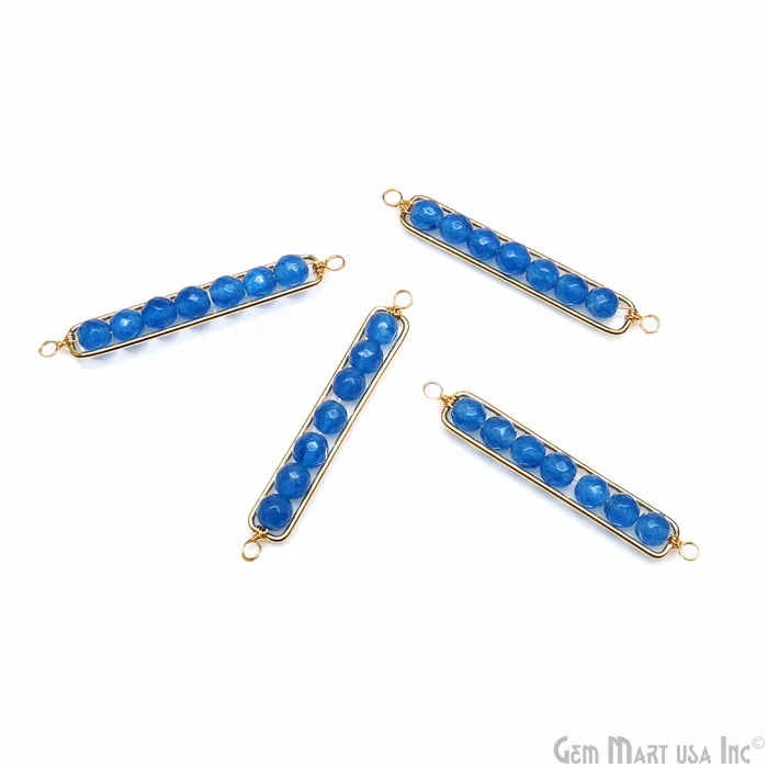 GemMartUSA PreStyled Sets Rectangle 47x8mm Wire Wrapped Gold Plated Statement Pendant Connector
