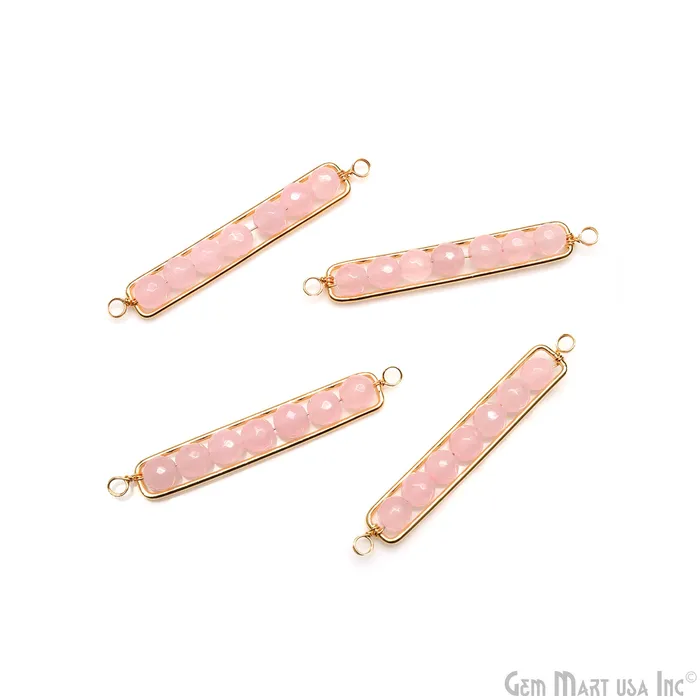 GemMartUSA PreStyled Sets Rectangle 47x8mm Wire Wrapped Gold Plated Statement Pendant Connector