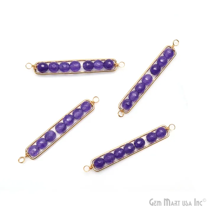 GemMartUSA PreStyled Sets Rectangle 47x8mm Wire Wrapped Gold Plated Statement Pendant Connector