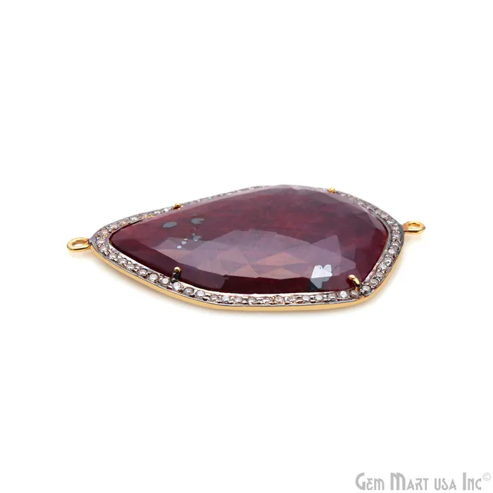 GemmartUSA PreStyled Sets Sapphire Pave Cubic Zirconia 54x31mm Double Bail Gold Vermeil Gemstone Connector GemmartUSA PreStyled Sets Sapphire Pave Cubic Zirconia 54x31mm Double Bail Gold Vermeil Gemstone Connector