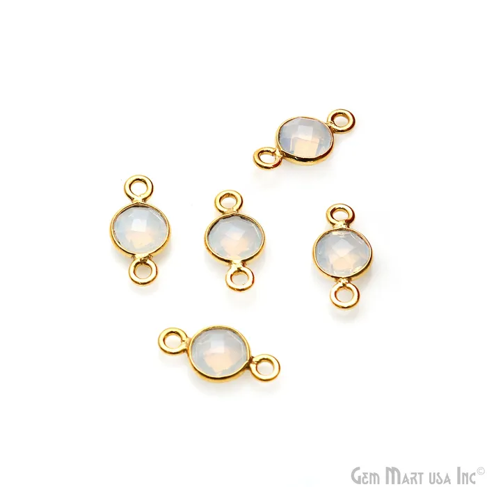 GemmartUSA Rings Round 6mm Gold Double Bail Gemstone Connector GemmartUSA Rings Round 6mm Gold Double Bail Gemstone Connector